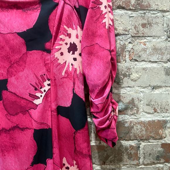 Hutch Floral Pink and Black Puff Sleeve Dress Size 4 - Picture 7 of 9